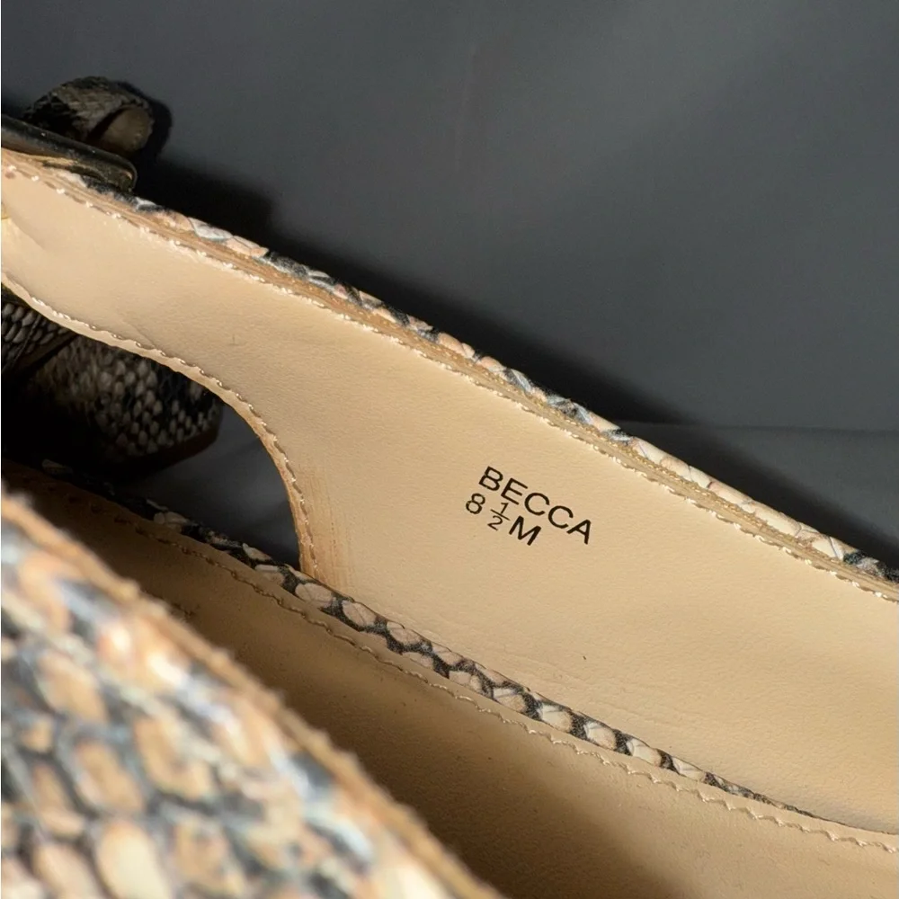 Isaac Mizrahi Elegant Snakeskin Slingback Heels Size 8.5 - Picture 11 of 12